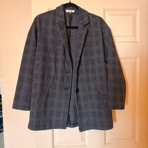 Madewell grey plaid blazer jacket